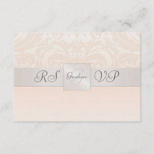 Inbjudan till Champagne Monogram Damask OSA Reply