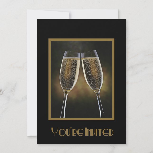 Inbjudan till Champagne Nyårsafton Party (Baksida)