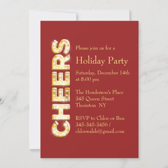 Inbjudan till Cheers Julfest (Framsida)