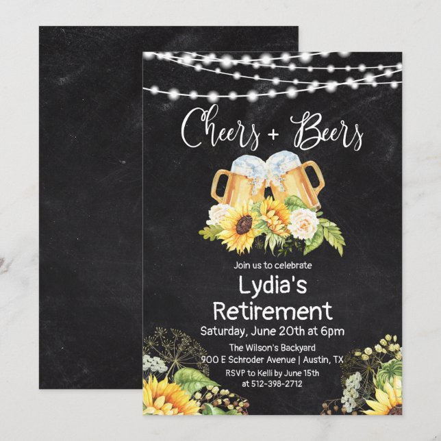 Inbjudan till Cheers och Öl Pension (Fram/baksida)