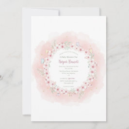 Inbjudan till Cherry Blommar Butterfly Baby Shower