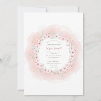 Inbjudan till Cherry Blommar Butterfly Baby Shower