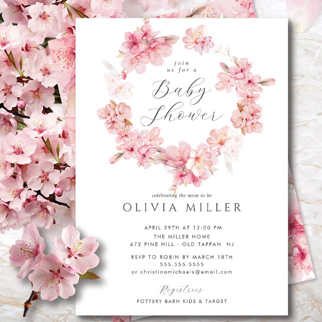 Inbjudan till Cherry Blommar Delight Baby Shower (Skapare uppladdad)