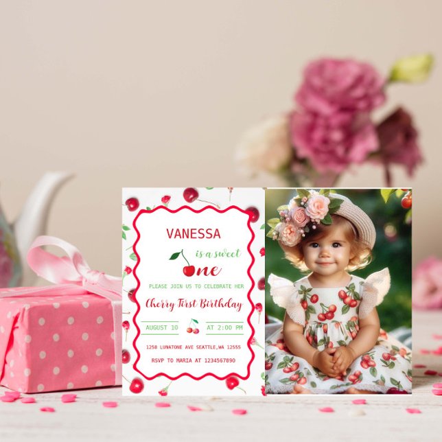Inbjudan till Cherry First Birthday (Skapare uppladdad)