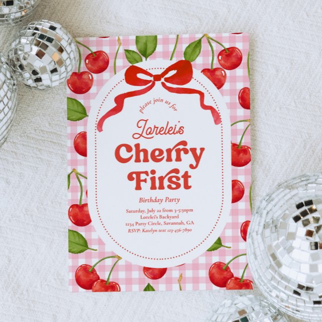 Inbjudan till Cherry First Birthday (Skapare uppladdad)