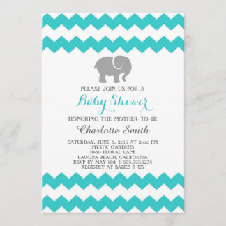 Inbjudan till Chevron Baby Shower