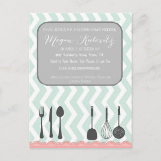 Inbjudan till Chevron Shabby chic Vykort