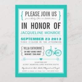 Inbjudan till Chevron-Trendiget Cycle Baby Shower