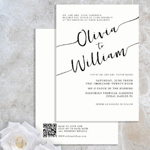 Inbjudan till chic Black and White Wedding