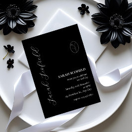Inbjudan till chic Black Script 30års födelsedag