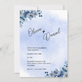 Inbjudan till chic Blue Garden Wedding
