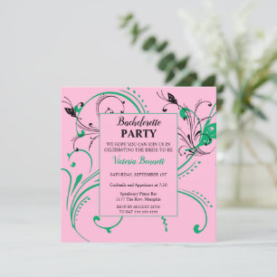 Inbjudan till chic botaniska Bachelorette-partiet