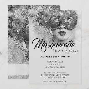 Inbjudan till chic Colorful Masqueraparty