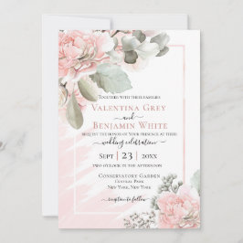 Inbjudan till chic för blommigt dammig ro boho