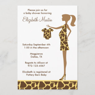 Inbjudan till chic Giraffe Print Baby Shower