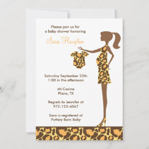 Inbjudan till chic Leopard Print Baby Shower