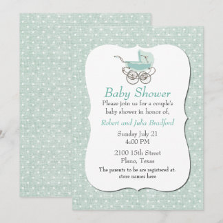 Inbjudan till chic Mint Grönt Polka Dot Baby Showe