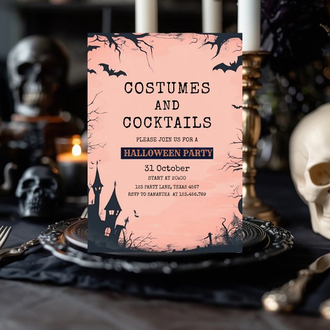 Inbjudan till chic Rosa Halloween fest (Skapare uppladdad)
