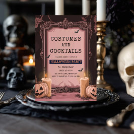 Inbjudan till chic Rosa Halloween fest