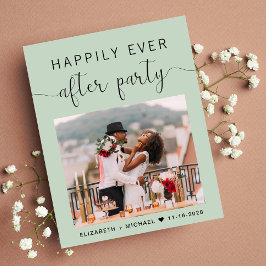 Inbjudan till chic Sage Photo Wedding-mottagning