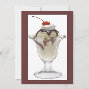 Inbjudan till chokladglass-sundae-fest