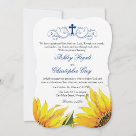Inbjudan till Christian Wedding - Solblommor