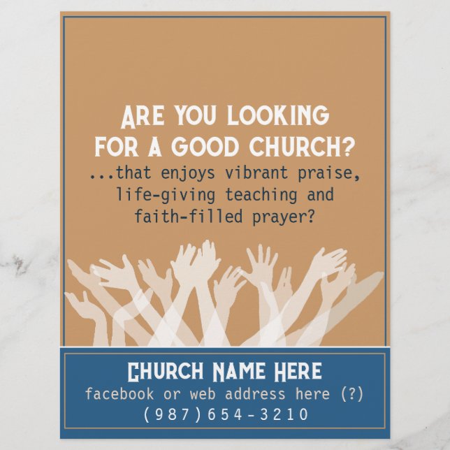 Inbjudan till Church.Worship.Bible.Healing.Prayer Reklamblad (Framsidan)