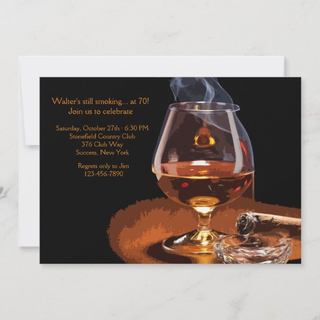 Inbjudan till Cigar och Brandy (Framsida)