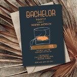 Inbjudan till Cigar- och Whisky Bachelor-partiet<br><div class="desc">Bachelor-partyn inbjuds i en orange och marin design med cigarr- och whiskyglas. Anpassa med information om party.</div>