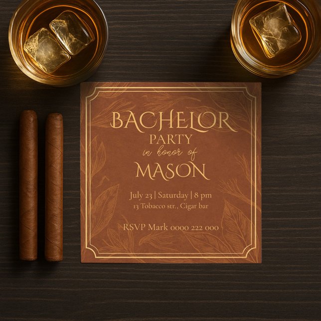 Inbjudan till Cigar Pub Theme Bachelor Party (Skapare uppladdad)