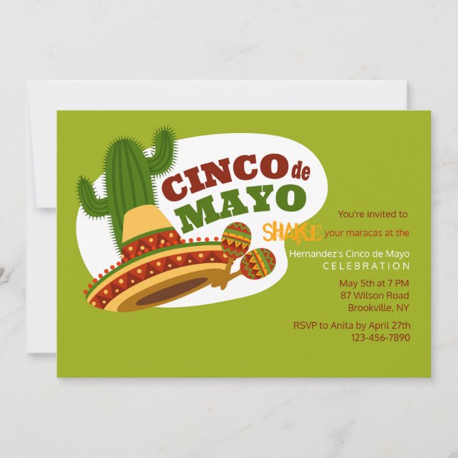 Inbjudan till Cinco de Mayo-dagen (Framsida)