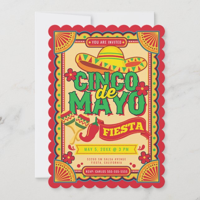 Inbjudan till Cinco de Mayo Fiesta (Framsida)