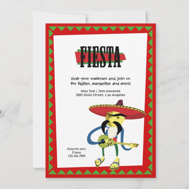 Inbjudan till Cinco de Mayo Mariachi Fiesta (Framsida)