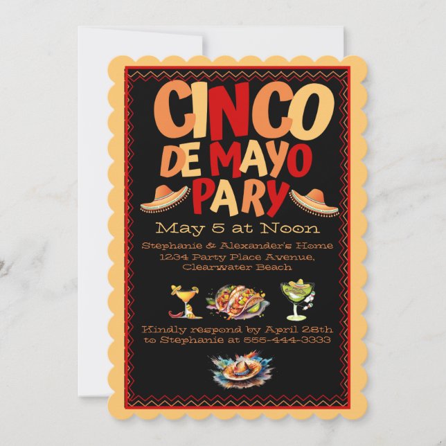 Inbjudan till Cinco De Mayo Party (Framsida)