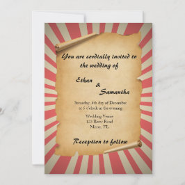 Inbjudan till cirkus temaseme-bröllop