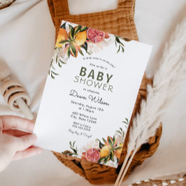 Inbjudan till Citrus och Grey Baby Brunch