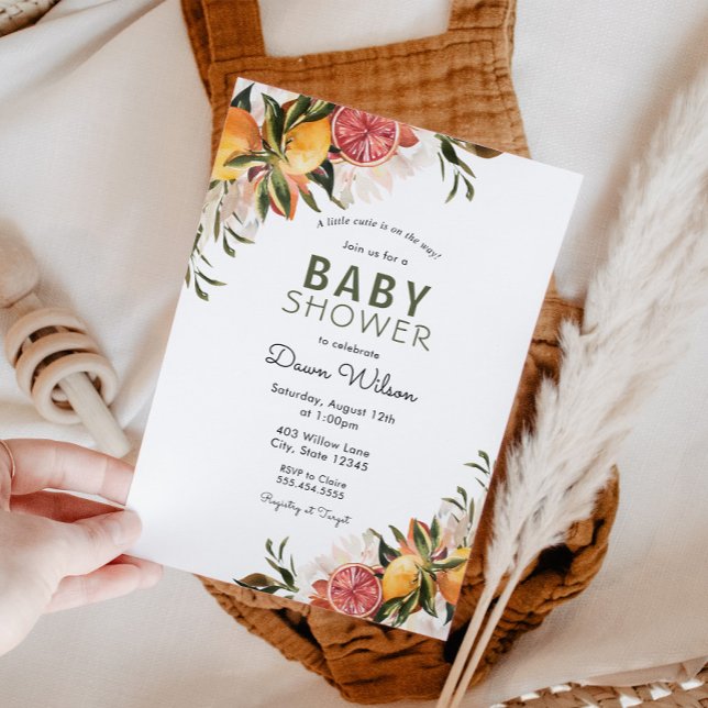 Inbjudan till Citrus och Grey Baby Brunch (Skapare uppladdad)