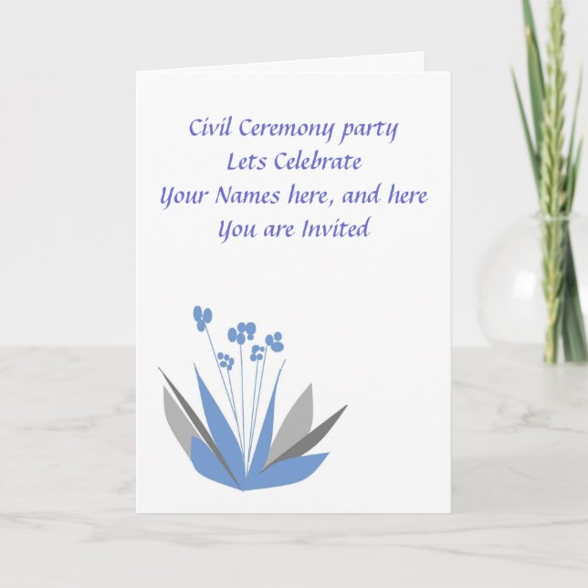 Inbjudan till Civil Ceremony-partiet (Framsida)