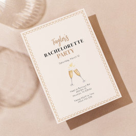 Inbjudan till Classy Guld Champagne Bachelorette