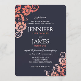 Inbjudan till Classy Ombre Coral och Blue Wedding