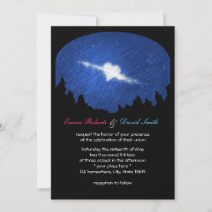 Inbjudan till Classy Star Heart Starry Night Weddi