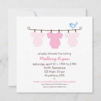 Inbjudan till Clothesline Baby Shower
