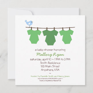 Inbjudan till Clothesline Baby Shower