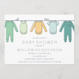 Inbjudan till Clothesline Baby Shower