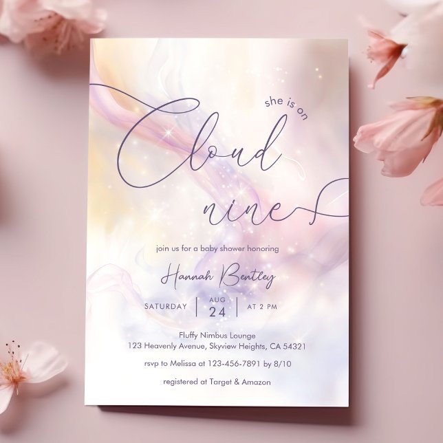Inbjudan till Cloud 9 Watercolor Baby Shower (Skapare uppladdad)