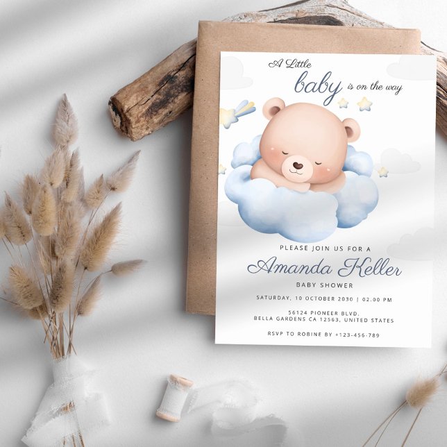 Inbjudan till Cloud Bear Baby Shower (Skapare uppladdad)