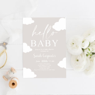 Inbjudan till Cloud-minimalistisk babydusch