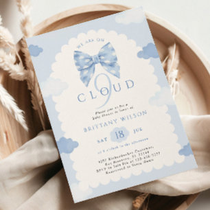 Inbjudan till Cloud Nine Blue Baby Shower