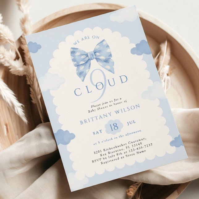 Inbjudan till Cloud Nine Blue Baby Shower (Skapare uppladdad)
