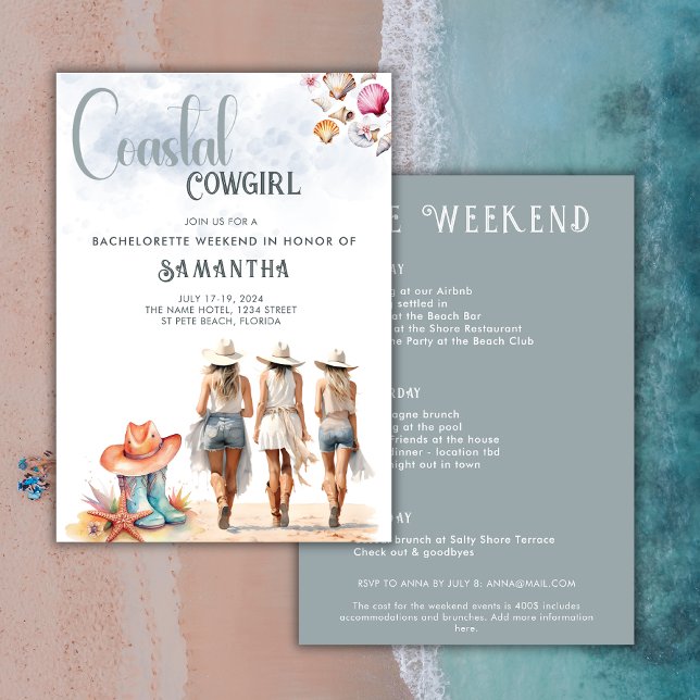 Inbjudan till Coastal Cowgirl Bachelorette Interva (Skapare uppladdad)